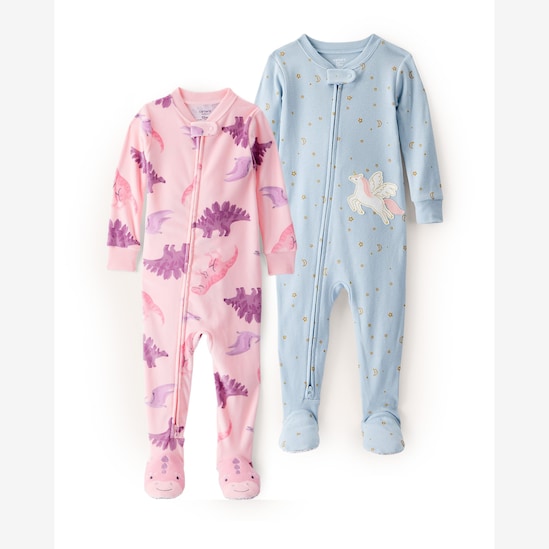 Kit macacão pijama bebê 2 peças estampado - multicor | Carter's