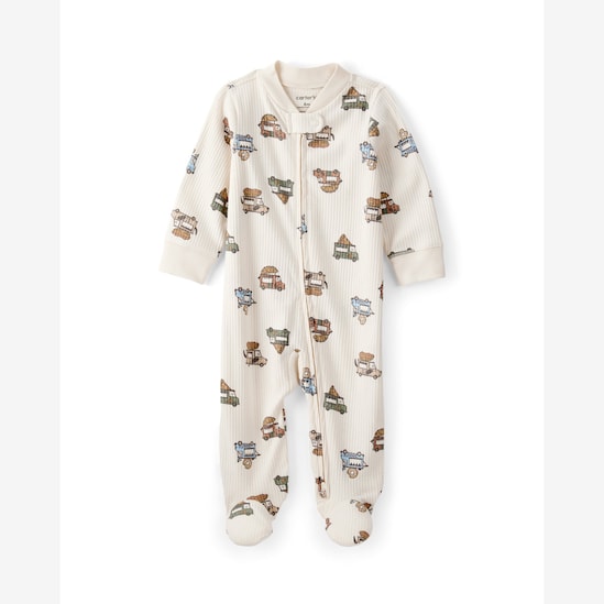 Kit macacão pijama bebê 2 peças texturizado - multicor | Carter's