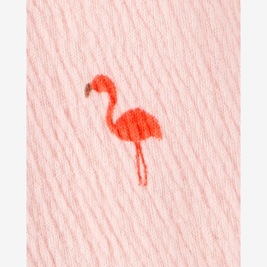 Conjunto curto infantil 2 peças texturizado flamingos - rosa | Carter's