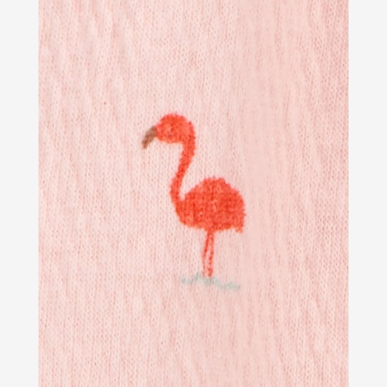 Conjunto curto infantil 2 peças texturizado flamingos - rosa | Carter's