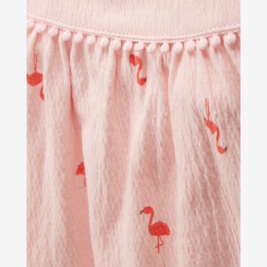 Conjunto curto infantil 2 peças texturizado flamingos - rosa | Carter's