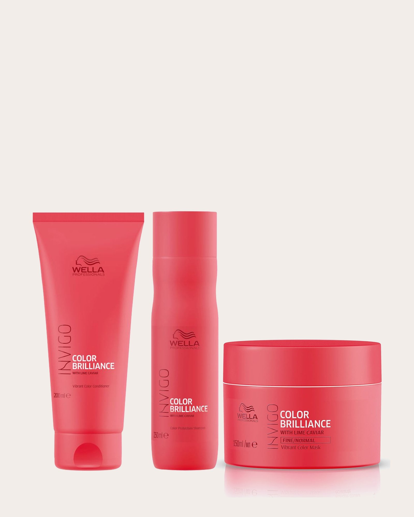 Kit shampoo 250ml + condicionador 200ml + máscara Invigo Color Brilliance 150ml | WELLA