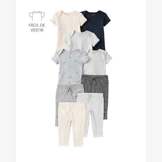 Conjunto longo bebê 9 peças estampado - multicor | Carter's