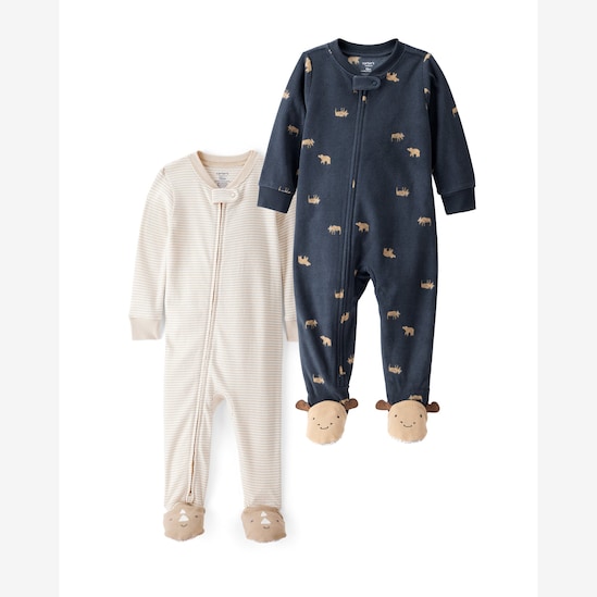 Kit macacão pijama bebê 2 peças estampado - multicor | Carter's