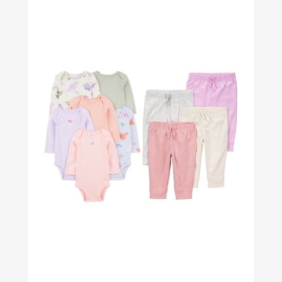 Conjunto longo bebê 10 peças estampado - multicor | Carter's