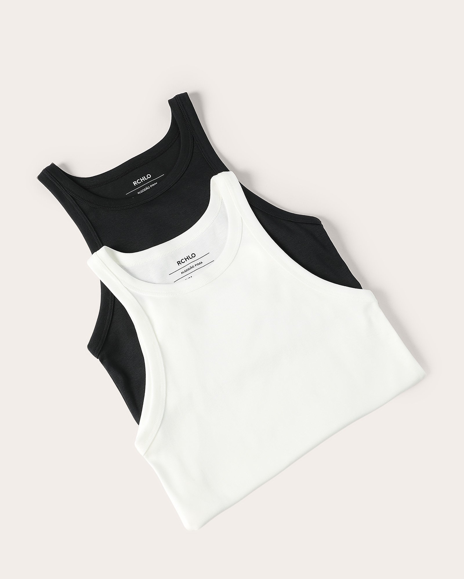Kit regata feminina 2 peças algodão pima - multicor
