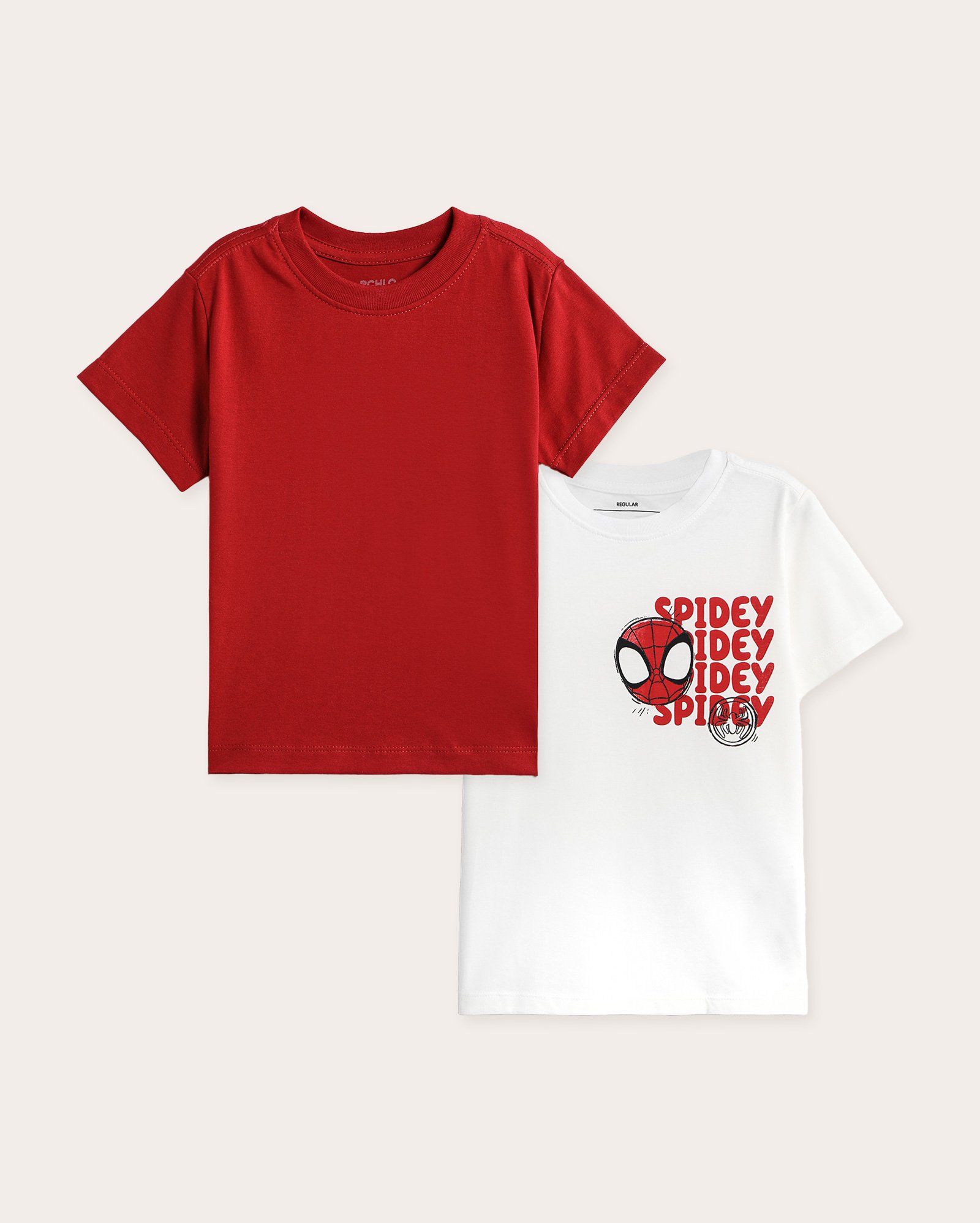 Kit camiseta infantil Homem-Aranha - branca 1-6A Marvel + camiseta infantil regular 1-6A - branca