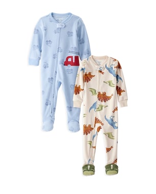 Kit macacão pijama bebê 2 peças plush e fleece - multicor | Carter's