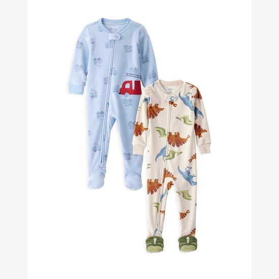 Kit macacão pijama bebê 2 peças plush e fleece - multicor | Carter's