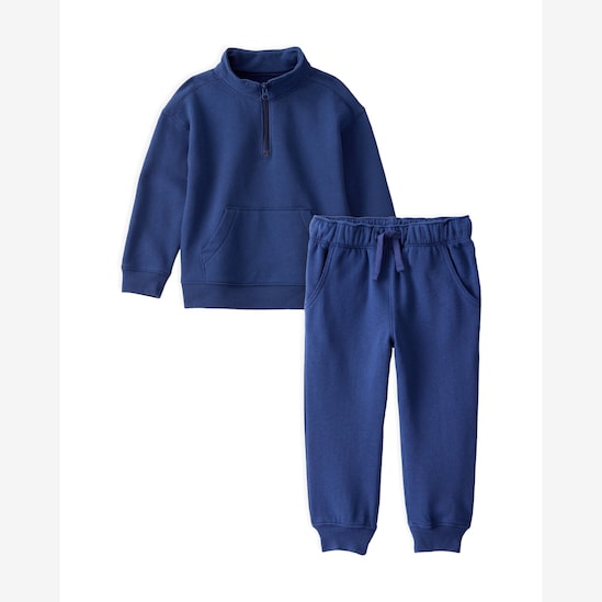 Conjunto longo de moletom infantil 2 peças básico - azul | Carter's