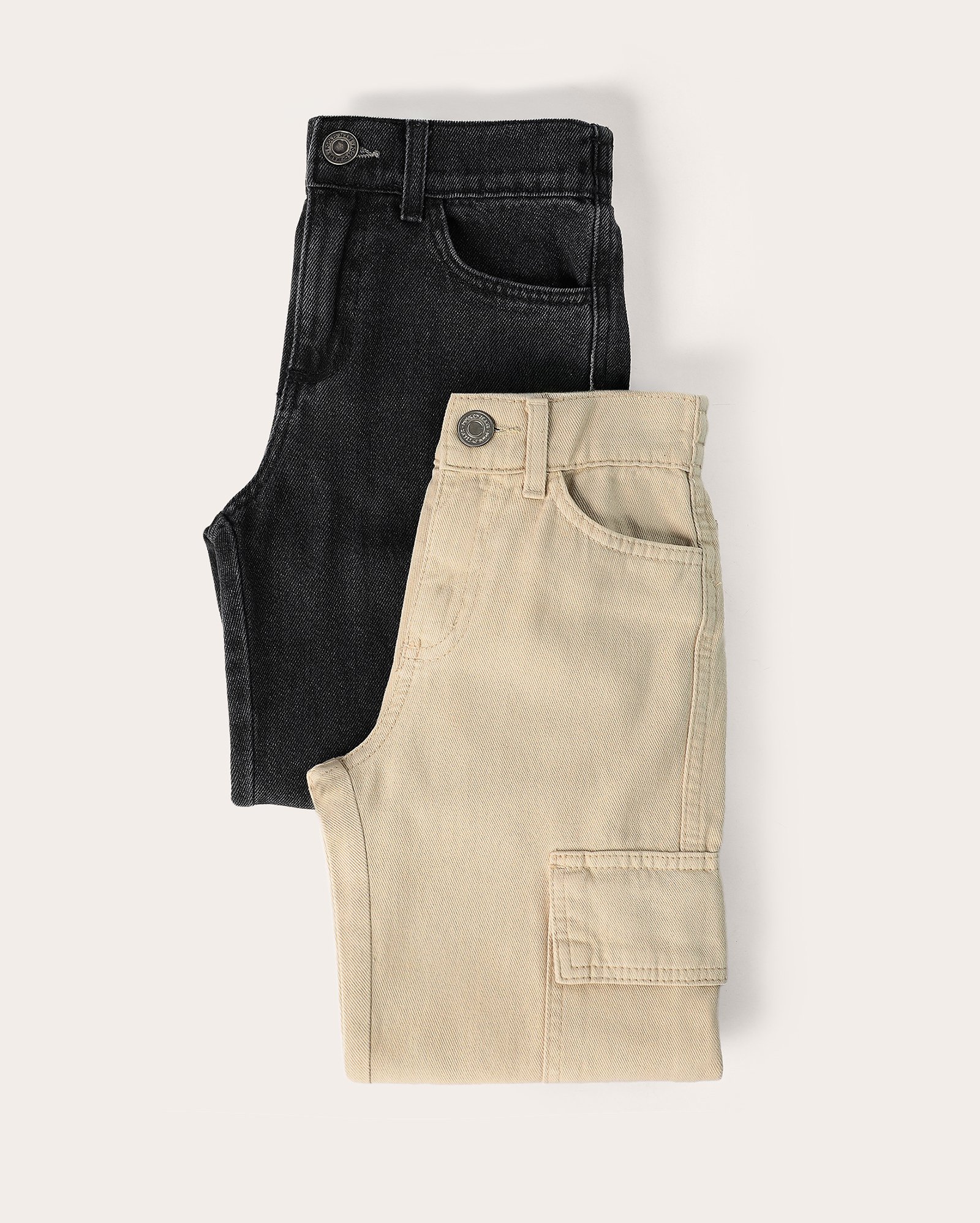 Kit calça jeans infantil 2 peças reta cargo 6-14A - multicor