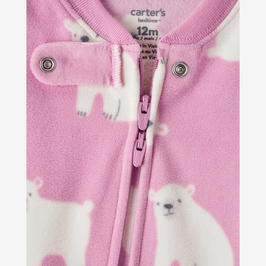 Kit macacão pijama bebê 2 peças em fleece - multicor | Carter's