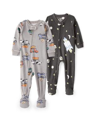 Kit macacão pijama bebê 2 peças em fleece e plush - multicor | Carter's