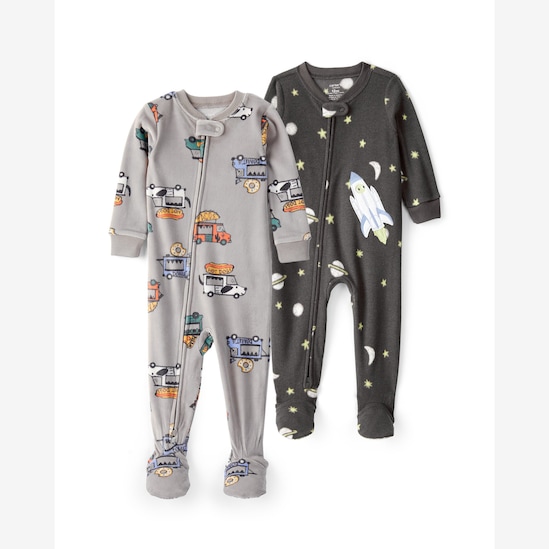 Kit macacão pijama bebê 2 peças em fleece e plush - multicor | Carter's
