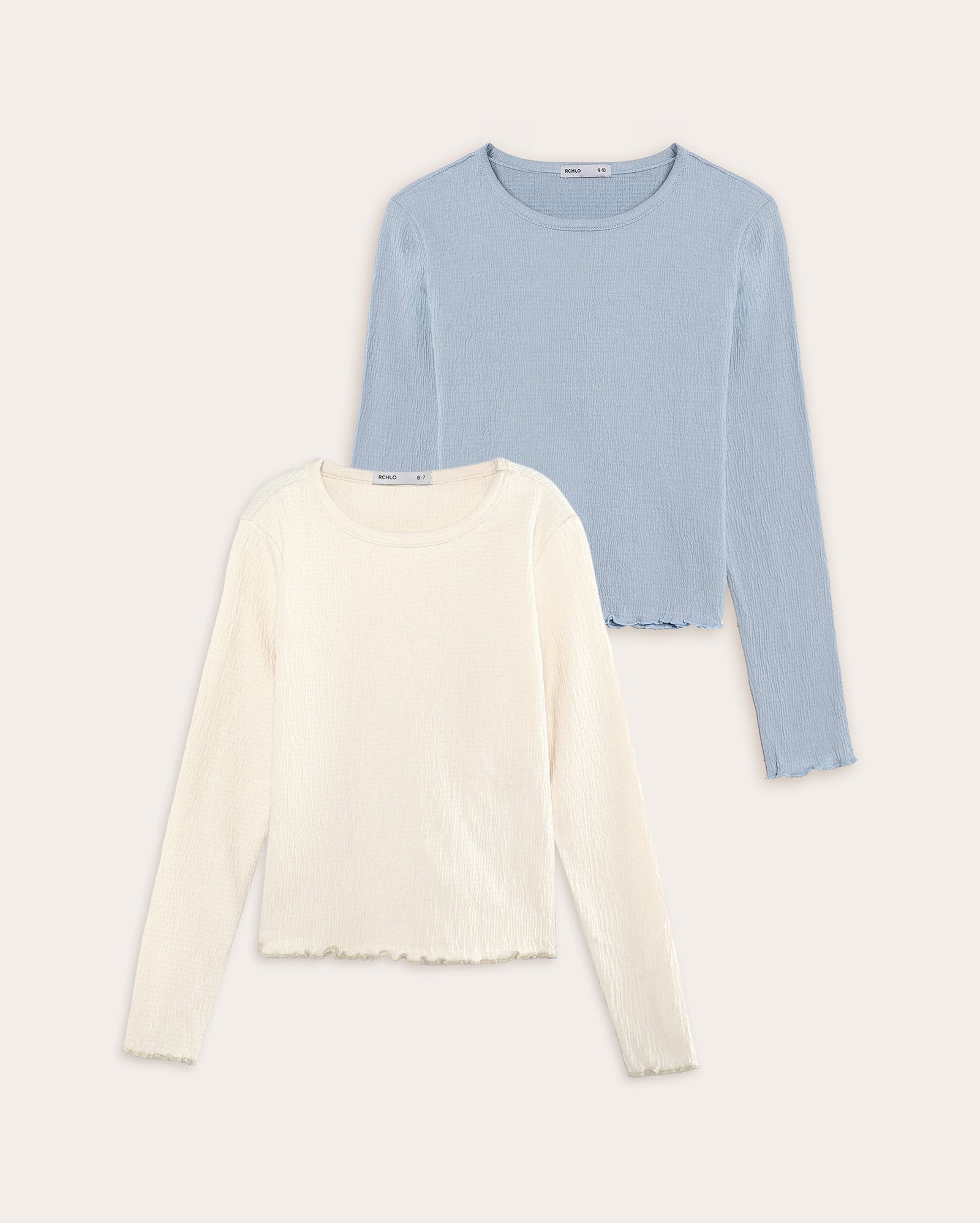 Kit blusa infantil 2 peças texturizada 6-14A - multicor