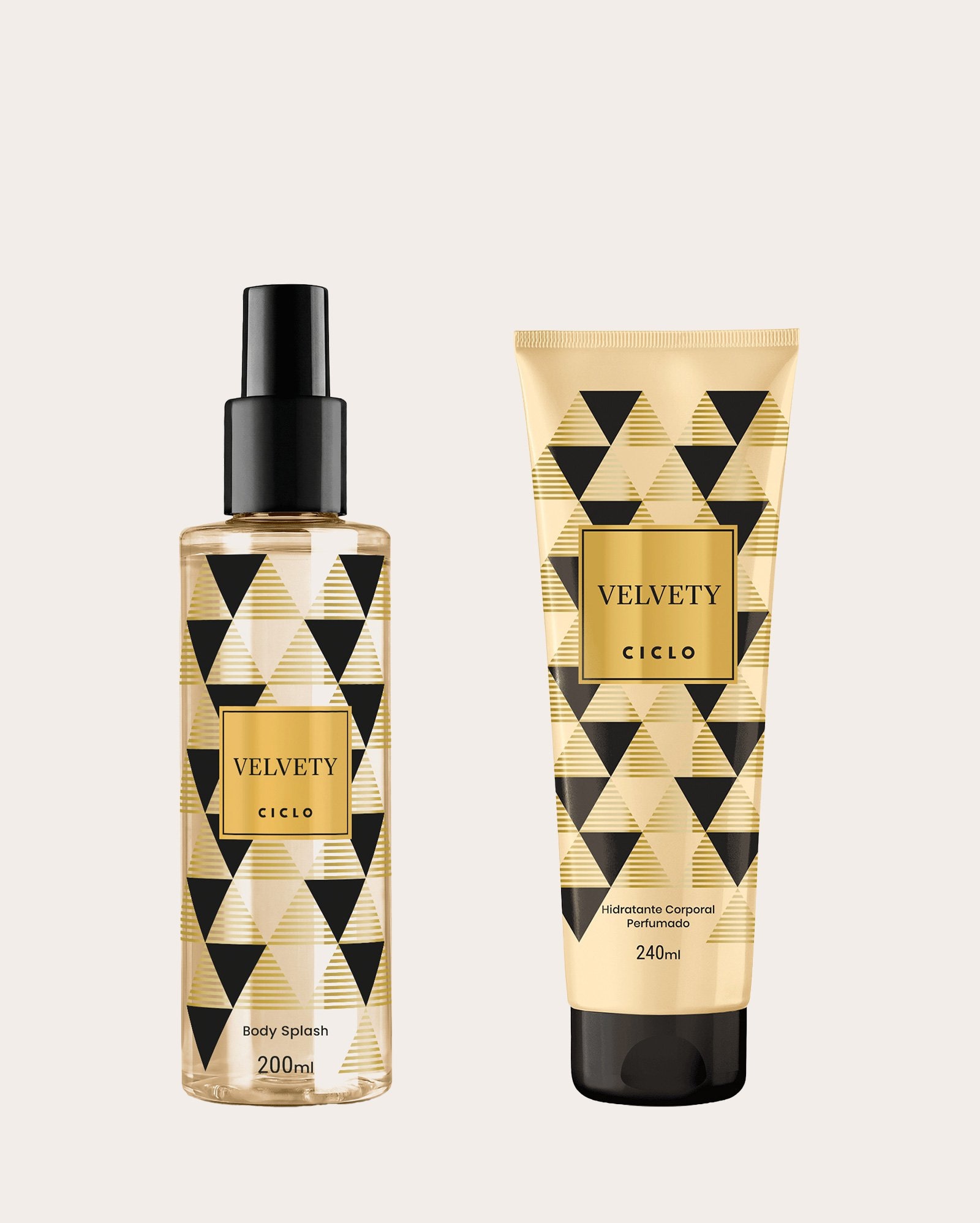 Kit hidratante corporal 240ml + body splash Velvety 200ml | Ciclo