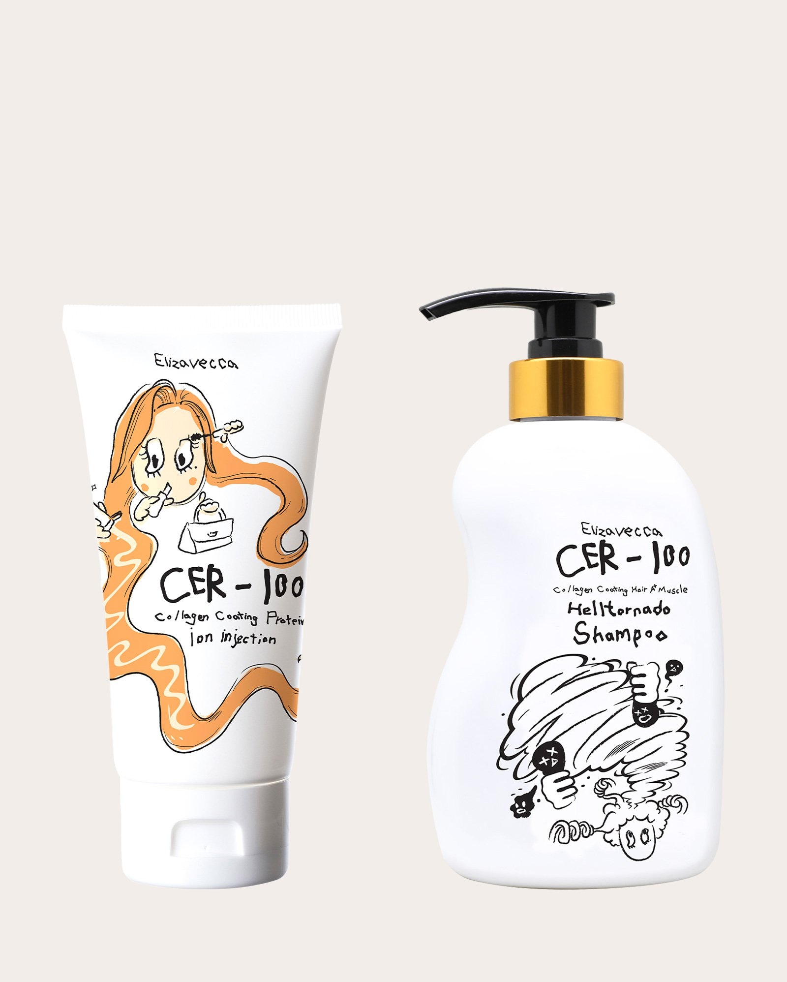 Kit shampoo 500ml + máscara capilar CER-100 50ml | Elizavecca