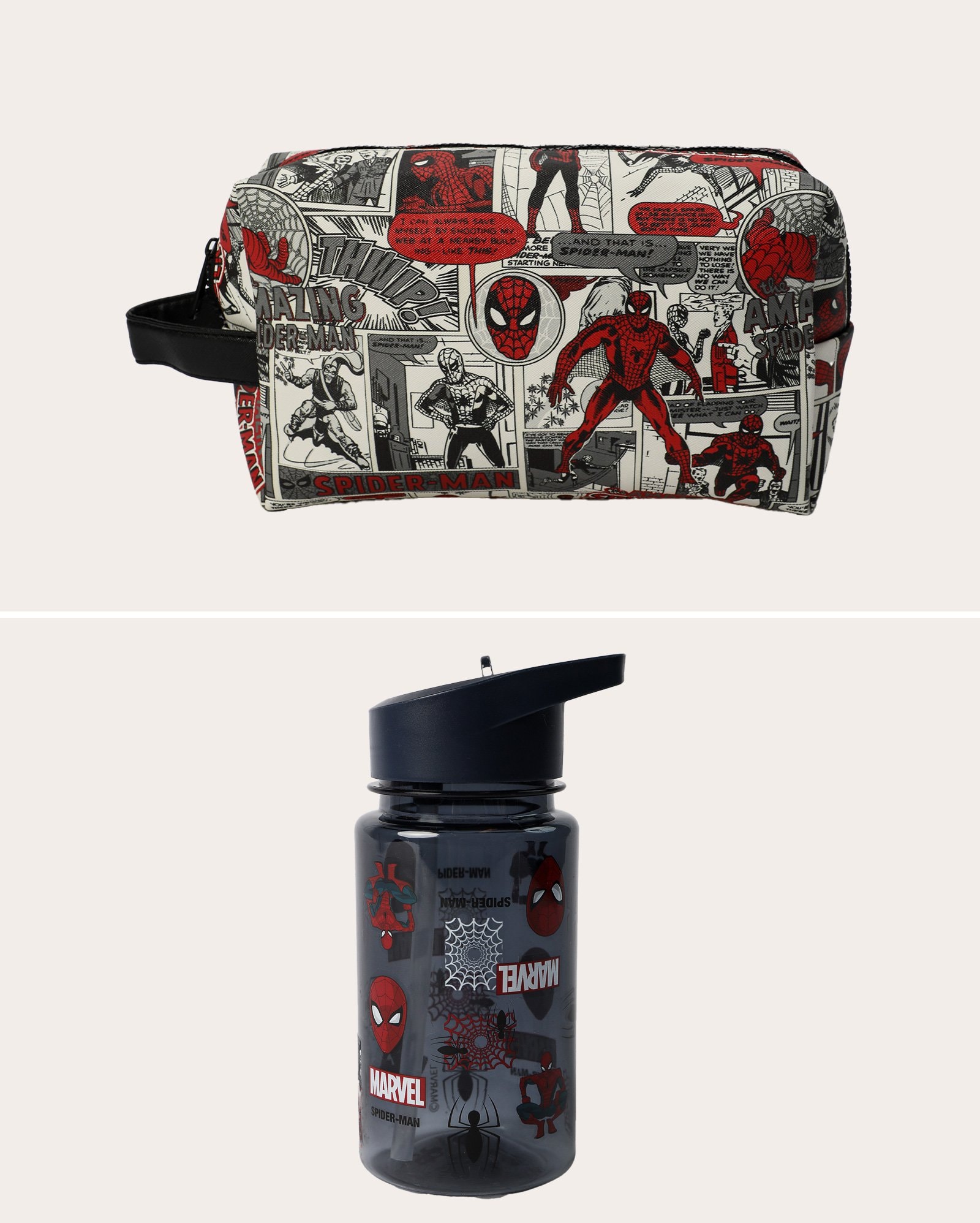 Kit necessaire G + garrafa Homem-Aranha 450ml - multicor | Marvel