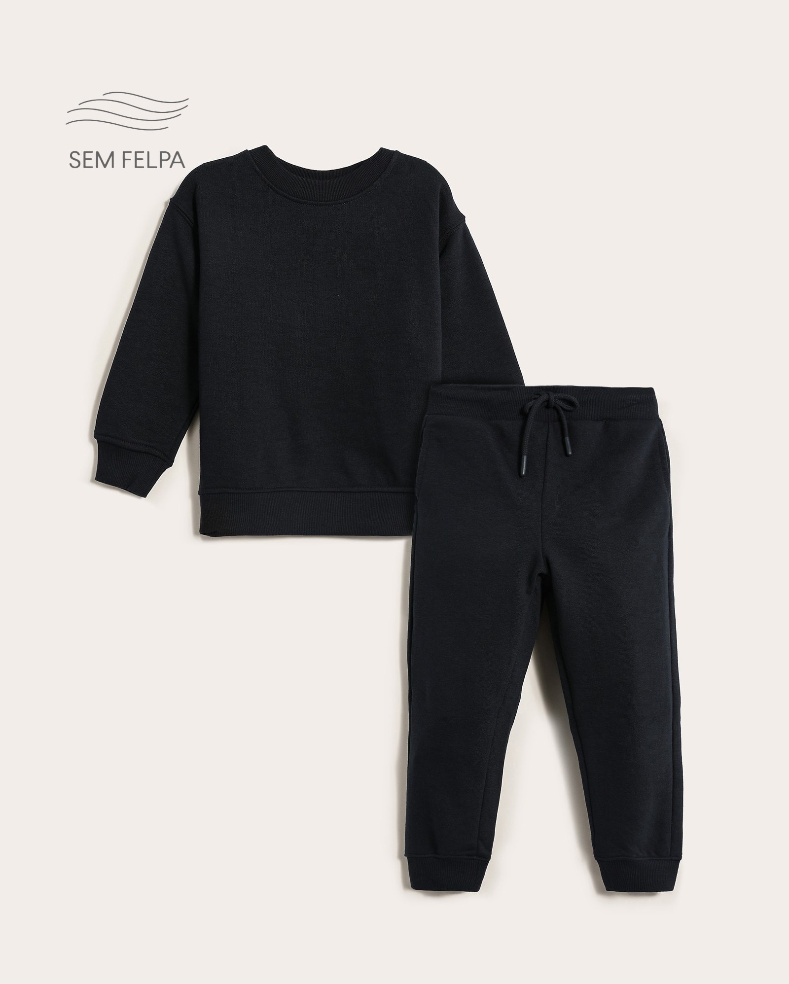 Conjunto de moletom longo infantil 2 peças sem felpa 1-6A - azul