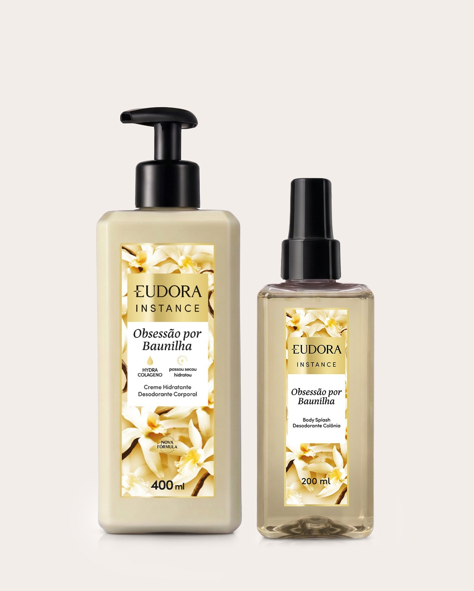 Kit body spray 200ml + hidratante corporal Instance Baunilha 400ml | Eudora