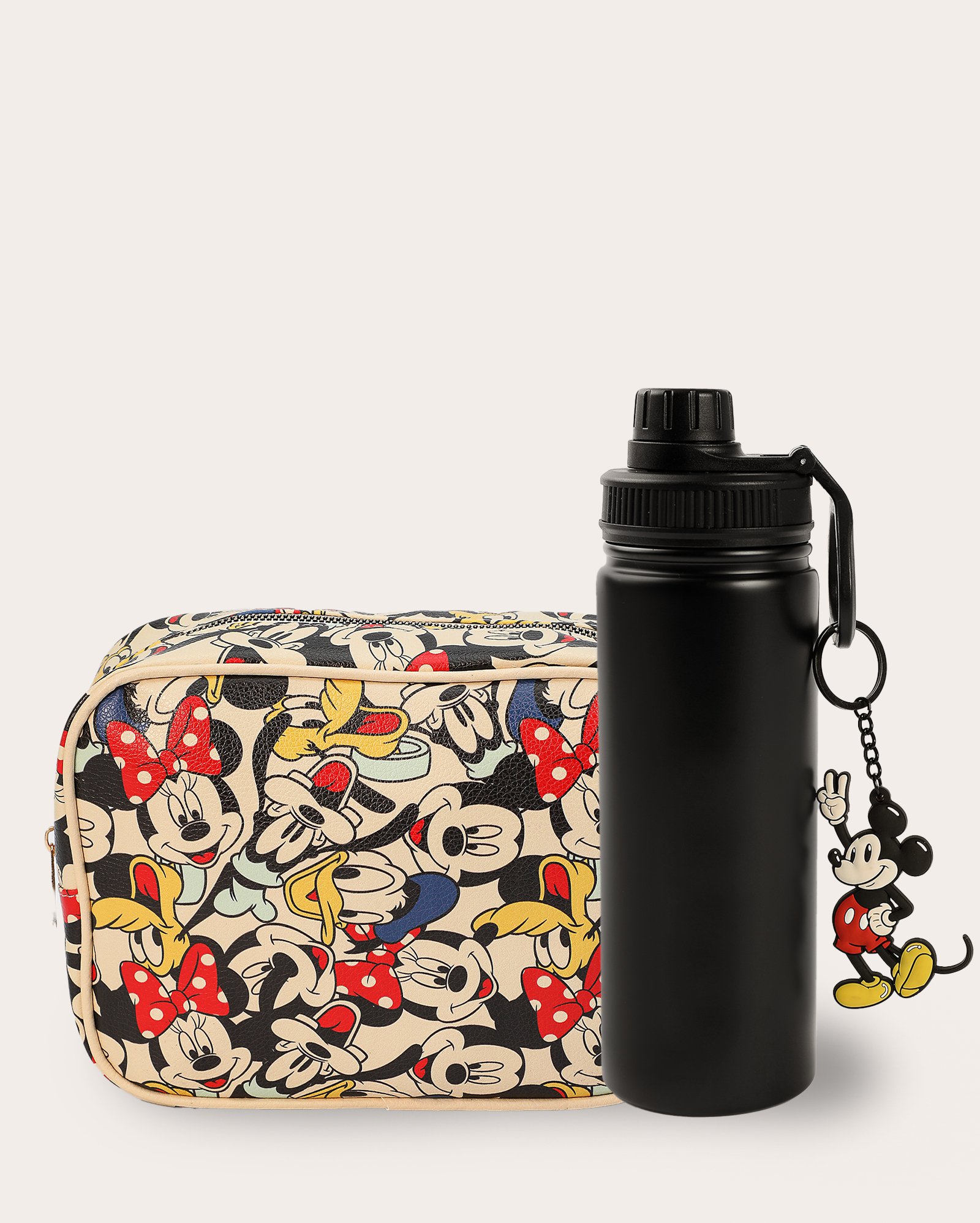 Kit necessaire G + garrafa 750ml com chaveiro Mickey - multicor | Disney