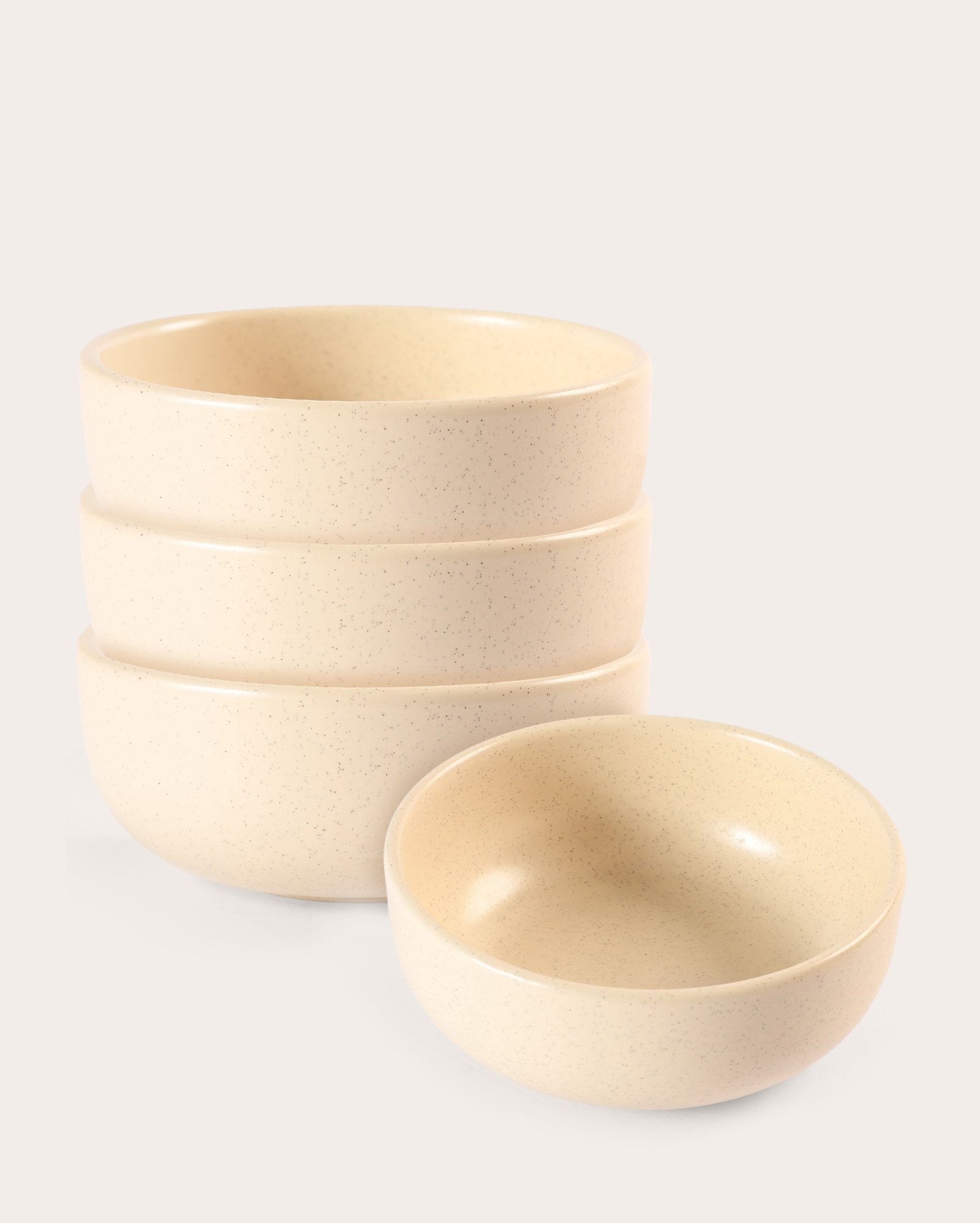 Conjunto bowl de cerâmica 4 peças A. Niemeyer - bege | Casa Riachuelo