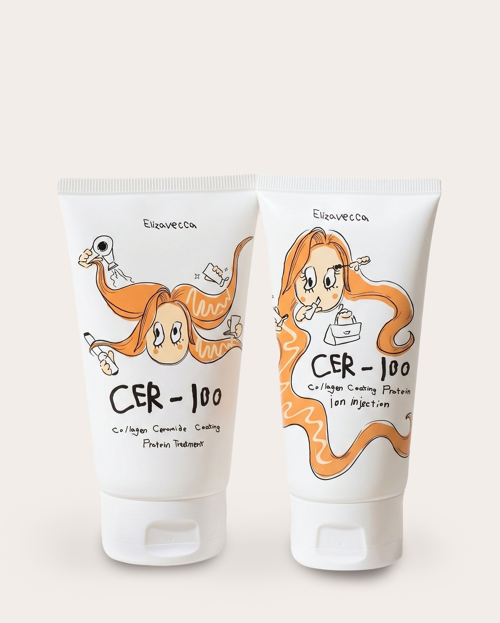 Kit máscara capilar colágeno e ceramida 100ml + máscara de Íons Proteico CER-100 50ml | Elizavecca