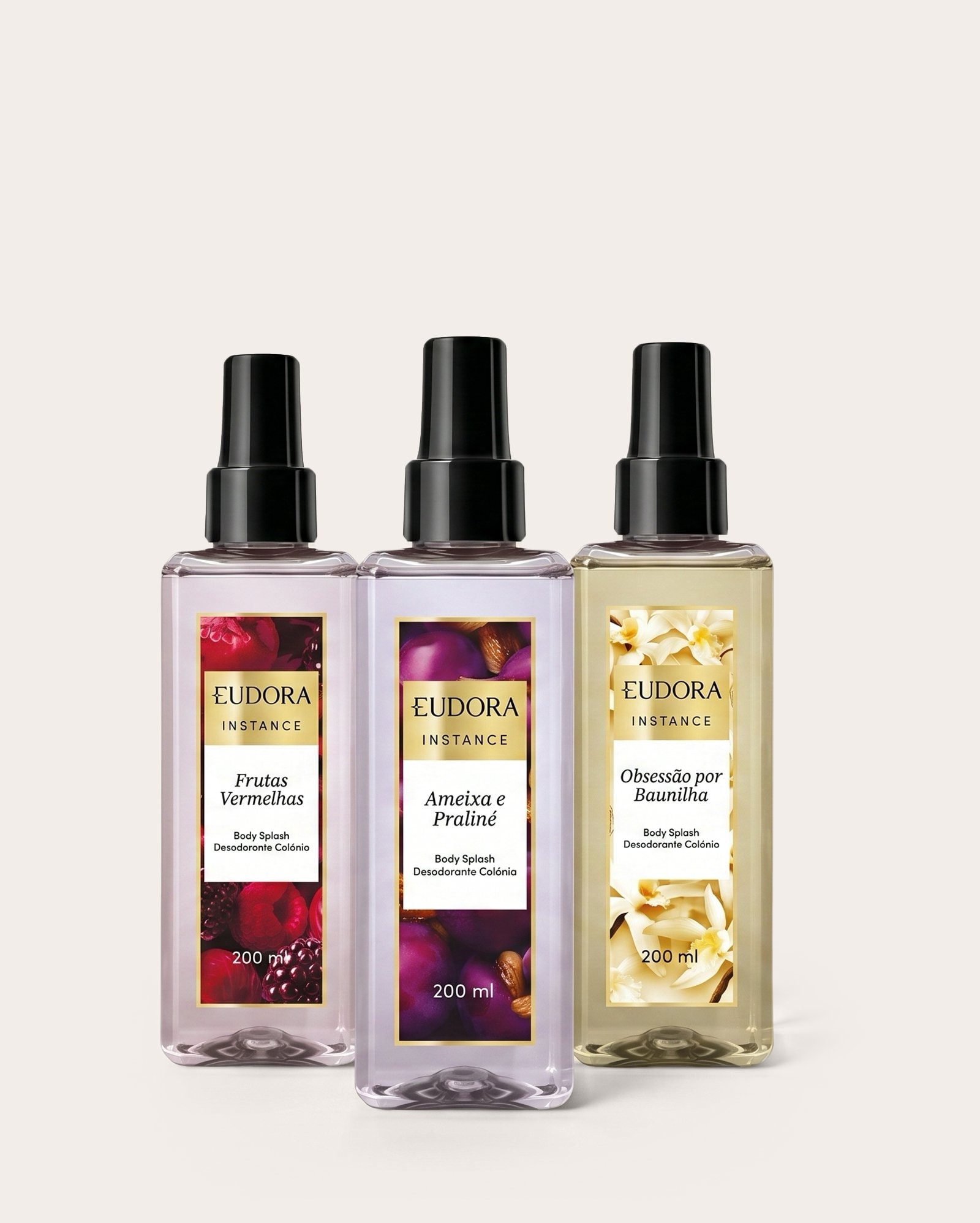 Kit body spray 3 itens Instance 200ml cada | Eudora