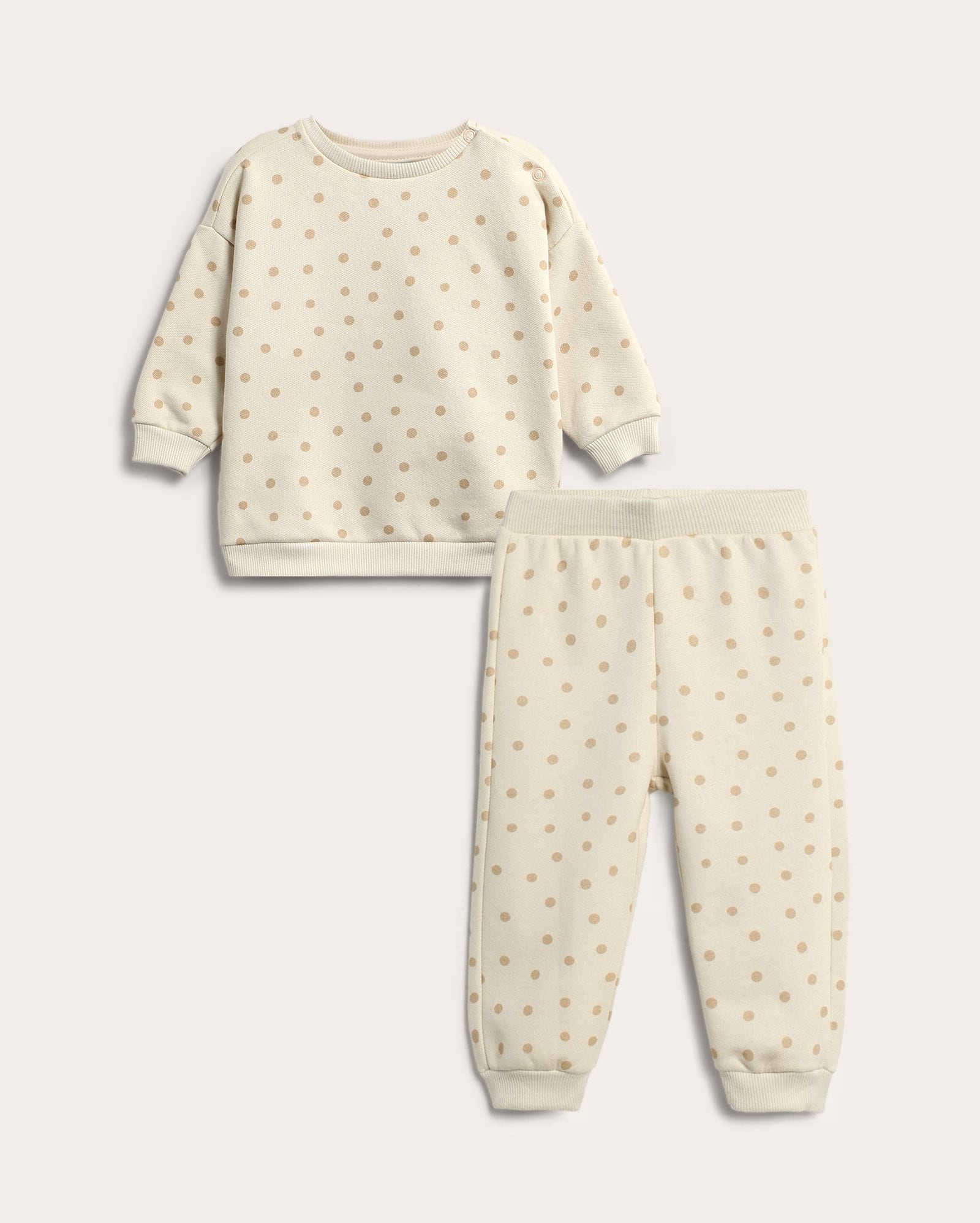 Conjunto longo de moletom bebê 2 peças carrinhos com felpa - bege
