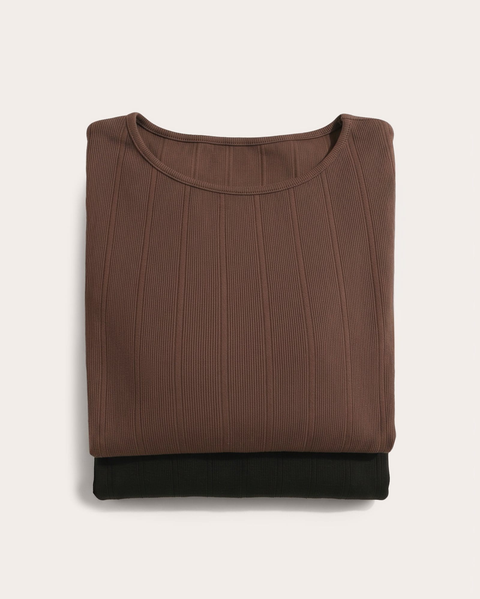Kit blusa feminina 2 peças em malha canelada - multicor