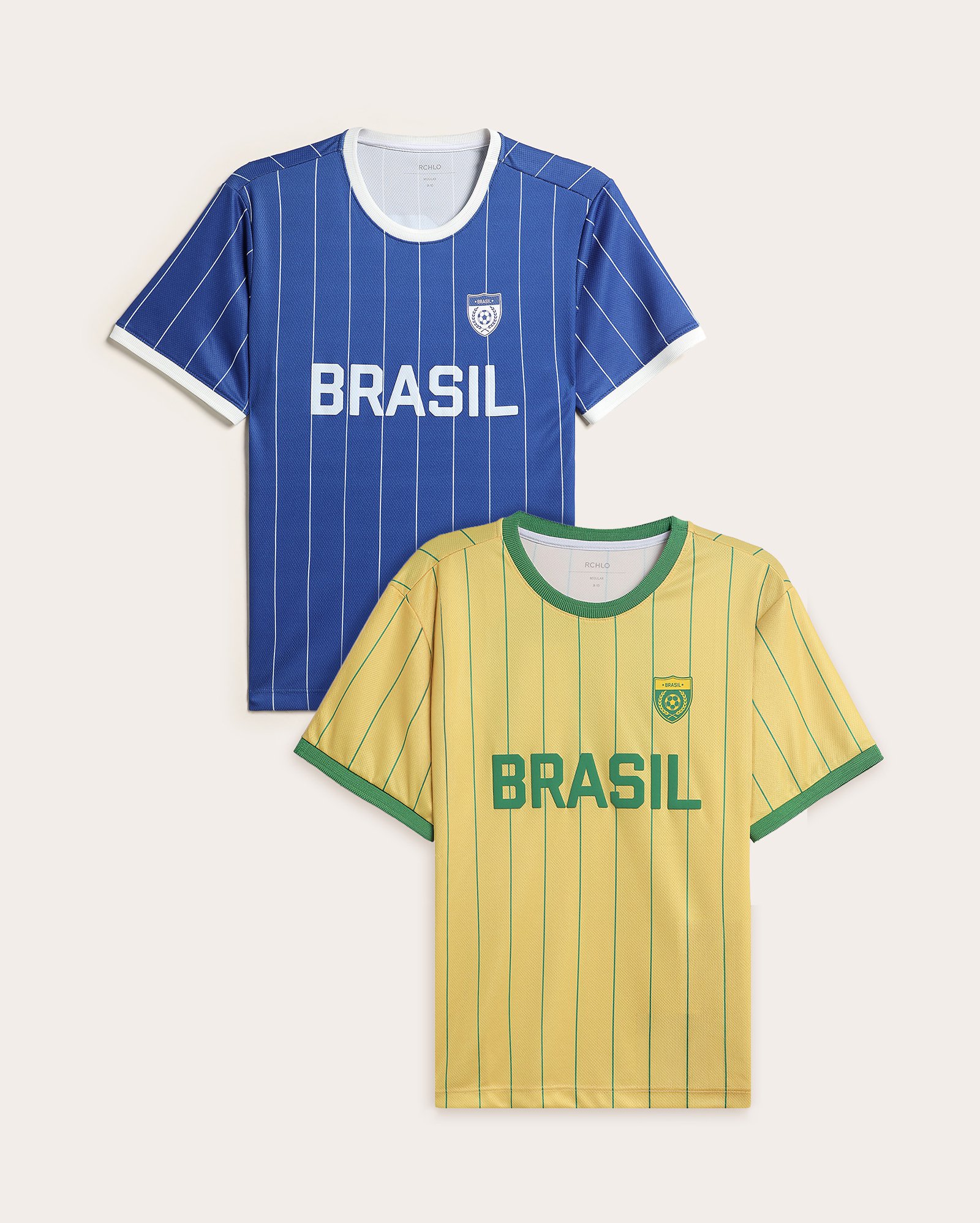 Kit camiseta infantil 2 peças Brasil 6-14A - multicor
