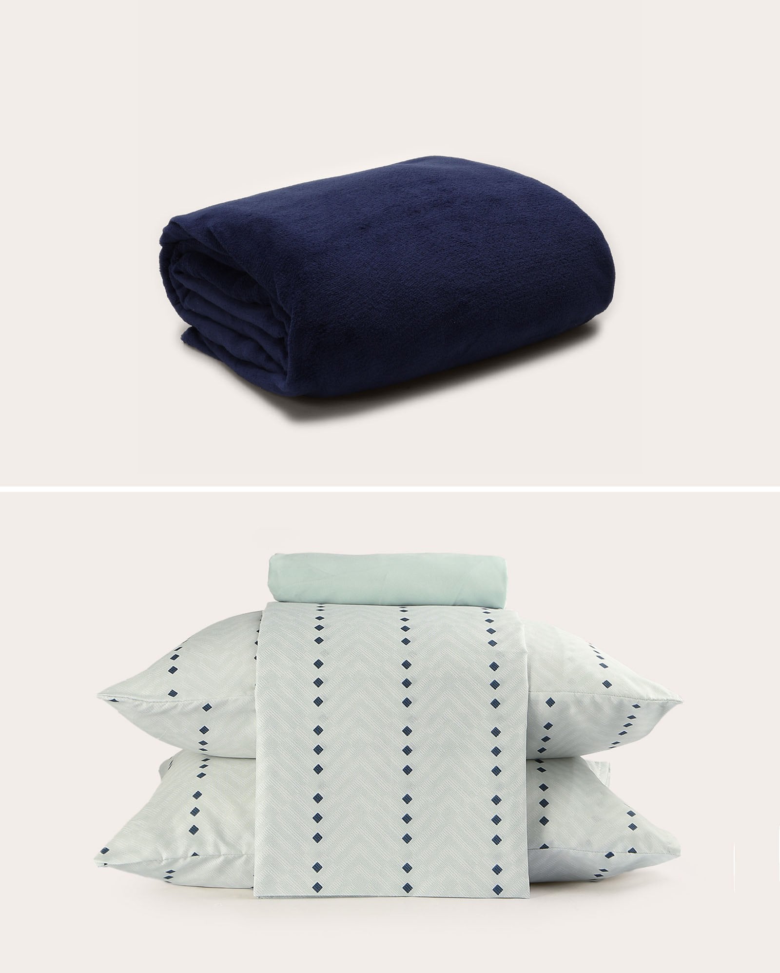 Kit jogo de cama queen 4 peças microfibra Gilda + manta queen em fleece - multicor | Casa Riachuelo