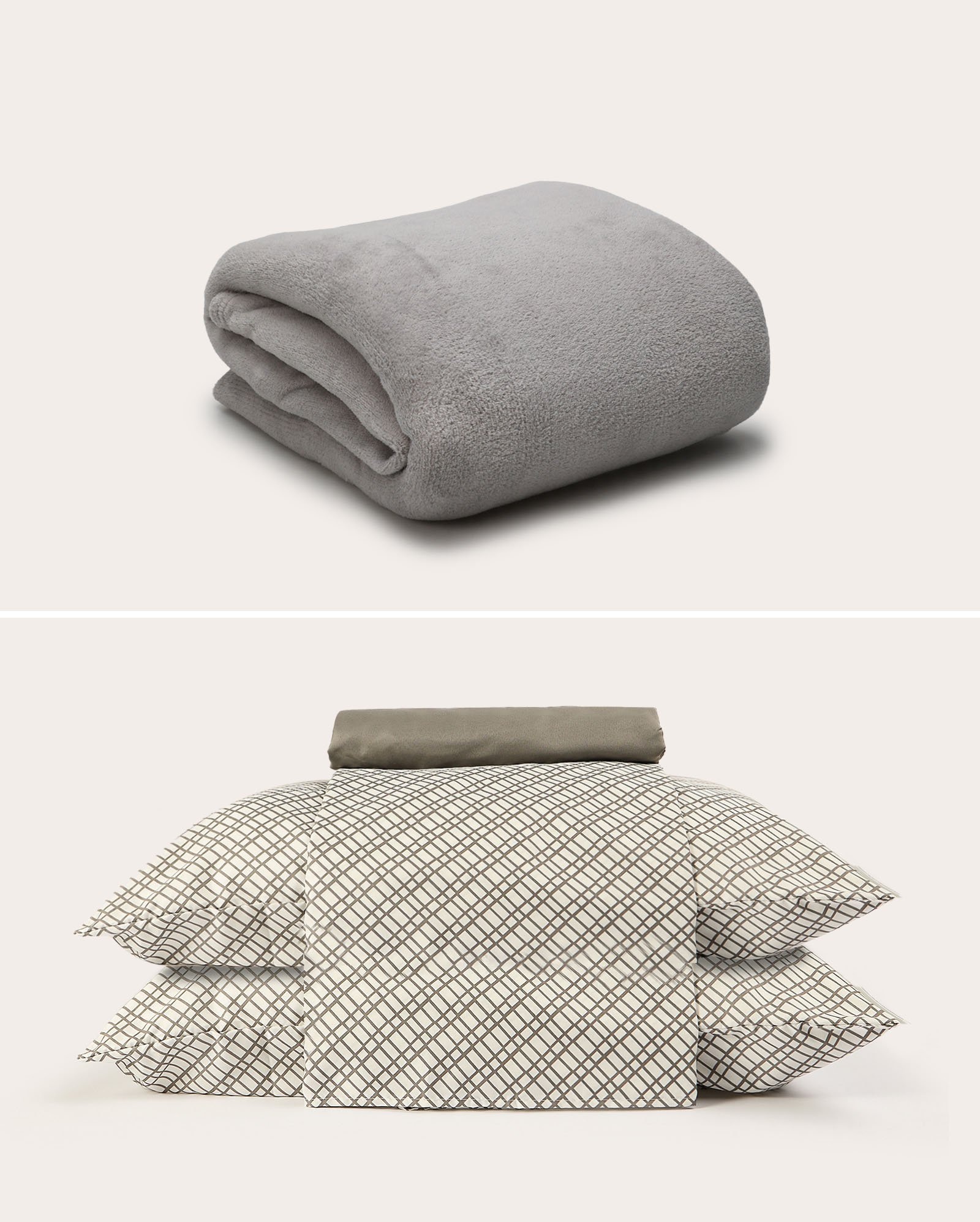 Kit jogo de cama queen 4 peças microfibra Natasha + manta queen em fleece - multicor | Casa Riachuelo