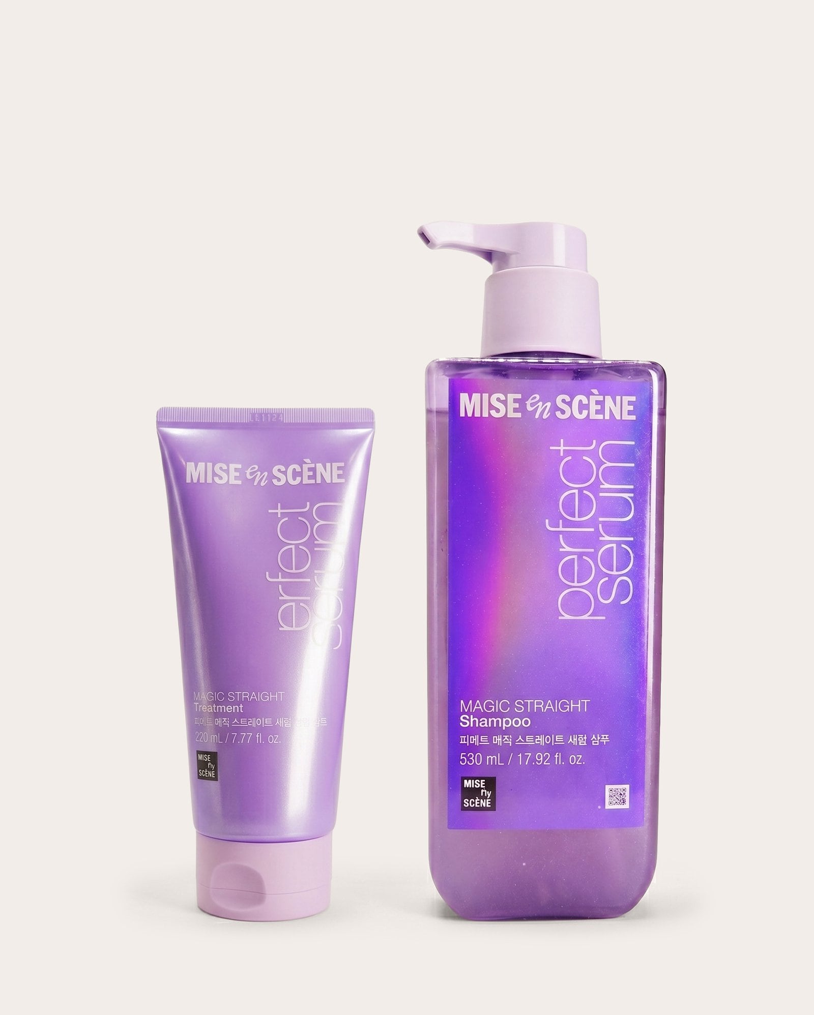 Kit shampoo 530ml + máscara capilar Perfect Serum Magic Straight 230ml | Mise en Scène