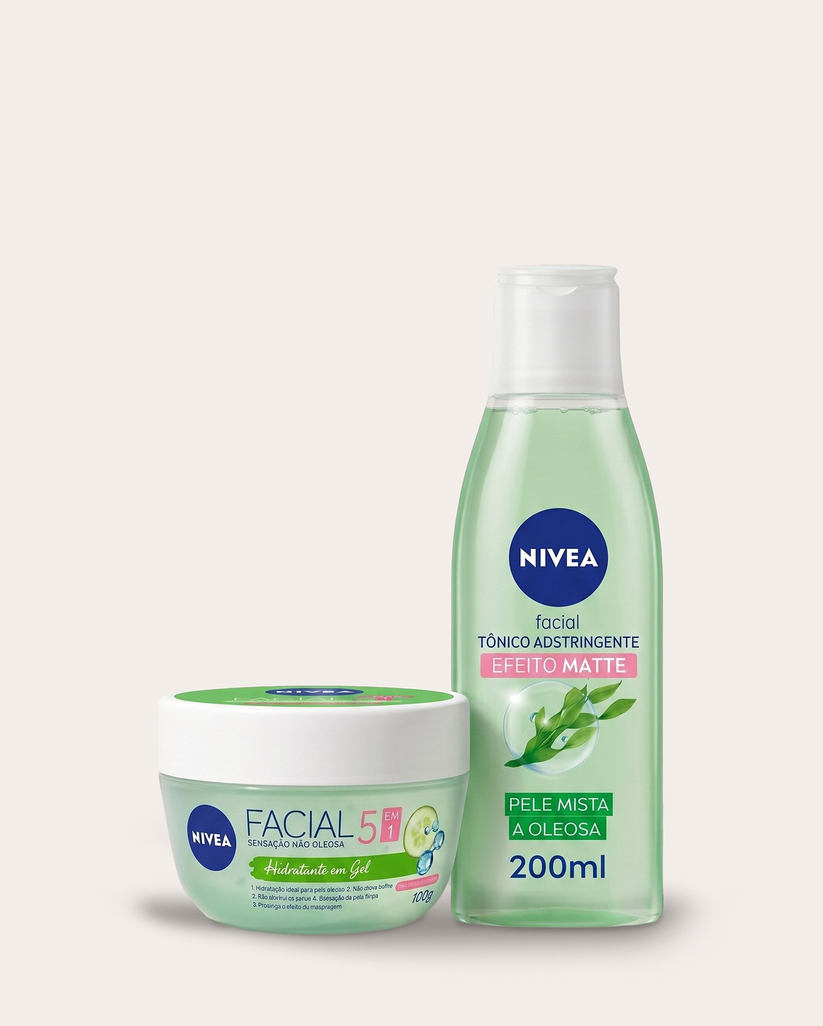 Kit hidratante facial Ultraleve 100g + tônico adstringente efeito matte 200ml | Nivea