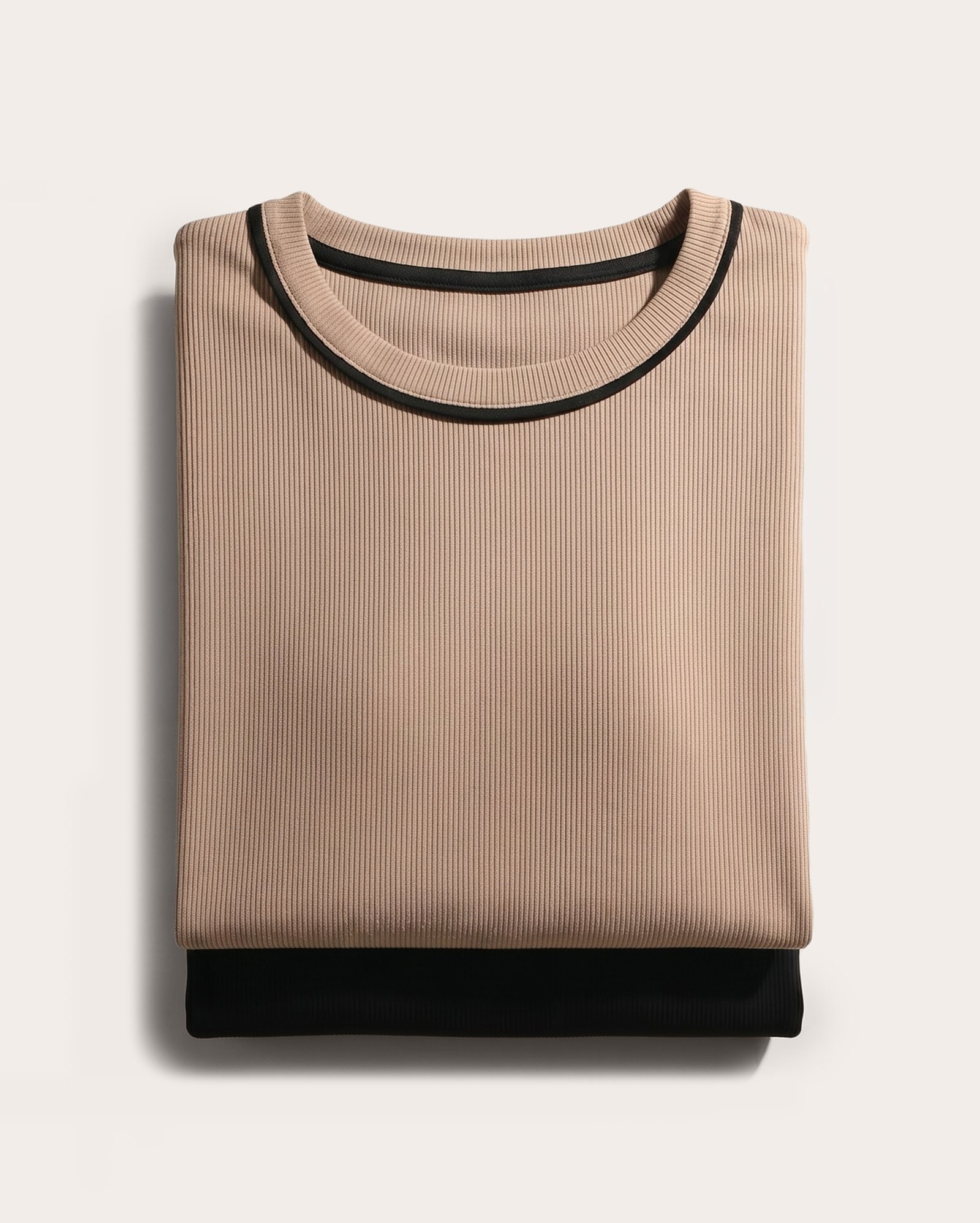 Kit blusa feminina 2 peças em malha canelada - multicor