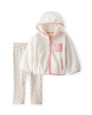 Conjunto longo infantil 2 peças em sherpa com capuz - branco | Carter's