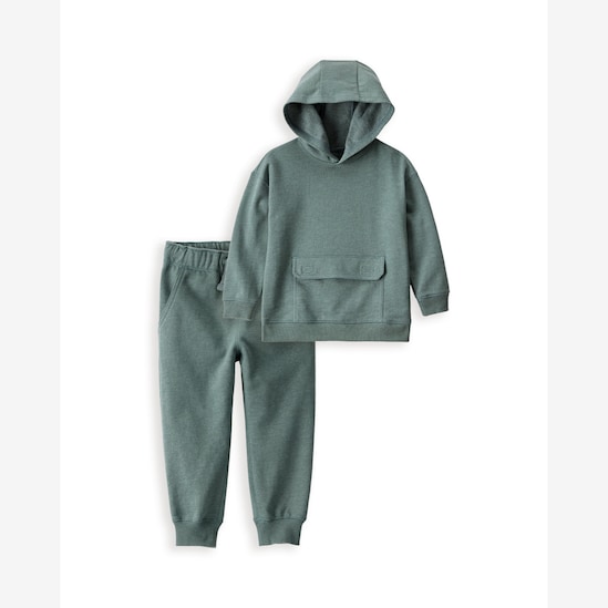 Conjunto longo de moletom bebê 2 peças com capuz - verde | Carter's