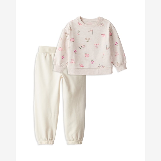 Conjunto longo de moletom infantil 2 peças estampado - multicor | Carter's