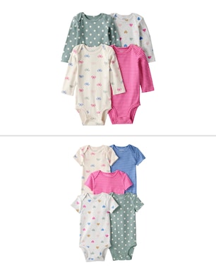 Kit body bebê 9 peças laços coração - multicor | Carter's