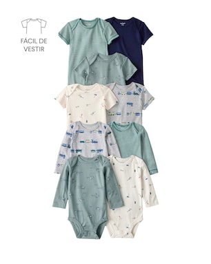 Kit body bebê 9 peças trenzinhos - multicor | Carter's