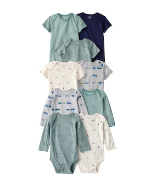 Kit body bebê 9 peças trenzinhos - multicor | Carter's