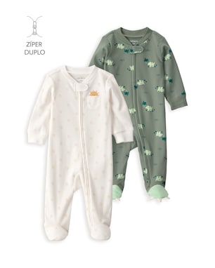 Kit macacão bebê 2 peças com pezinho - multicor | Carter's