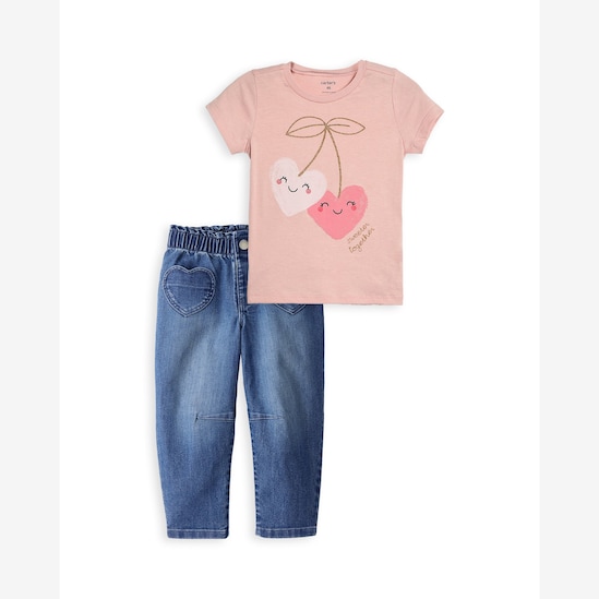 Conjunto longo infantil 2 peças corações - multicor | Carter's