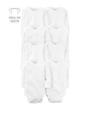 Kit body bebê 8 peças manga longa branco | Carter's