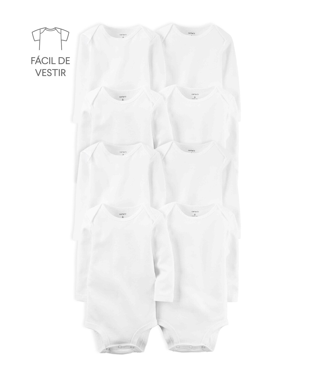 Kit body bebê 8 peças manga longa branco | Carter'sde R$359,98 porR$ 269,9925% OFFCUPOM SALDOS 30%|MÍN R$249