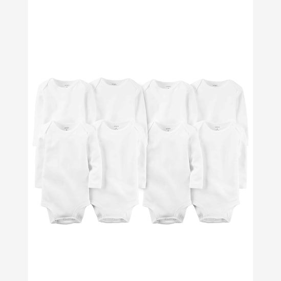 Kit body bebê 8 peças manga longa branco | Carter's