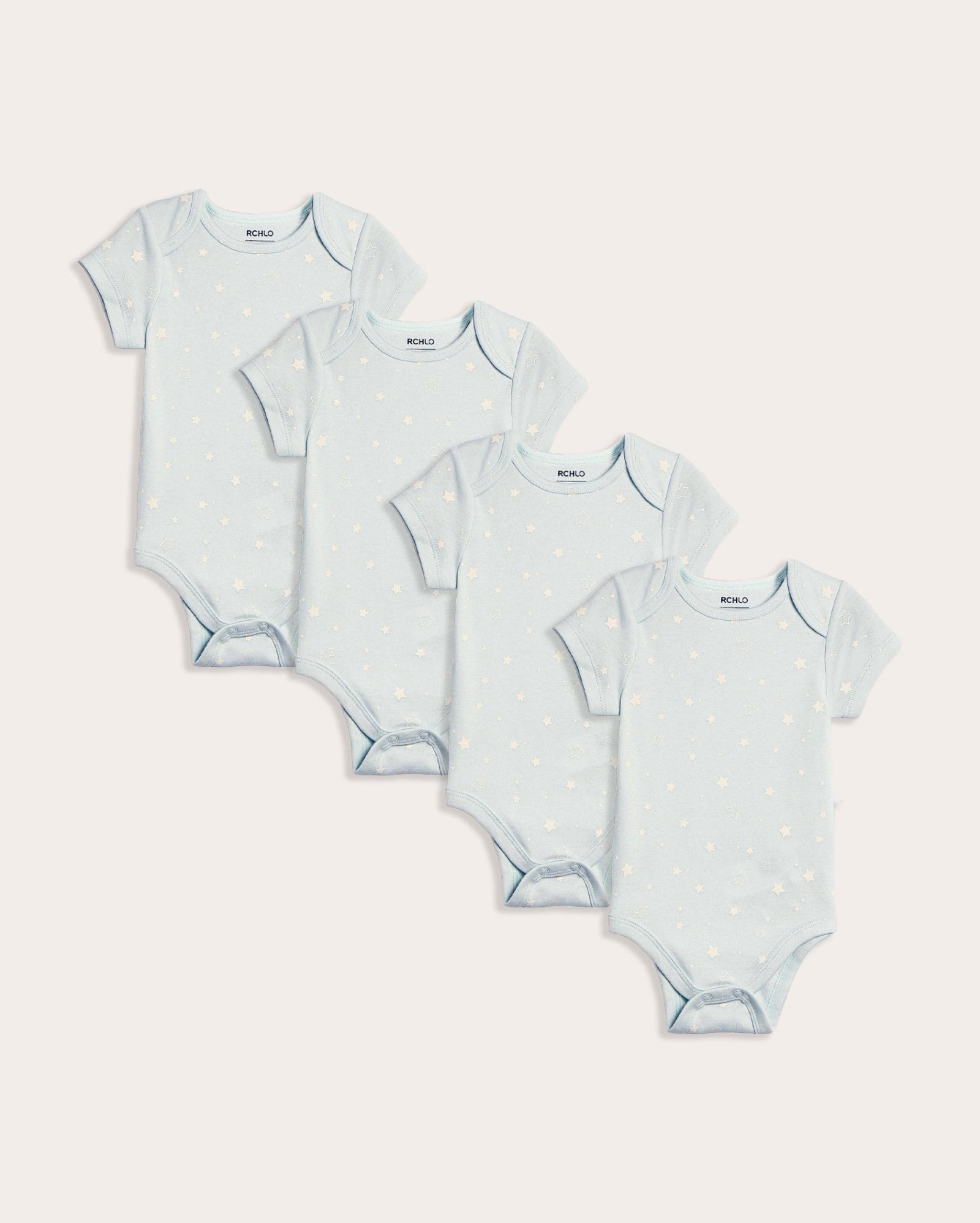 Kit body bebê 4 peças estampado - Azul