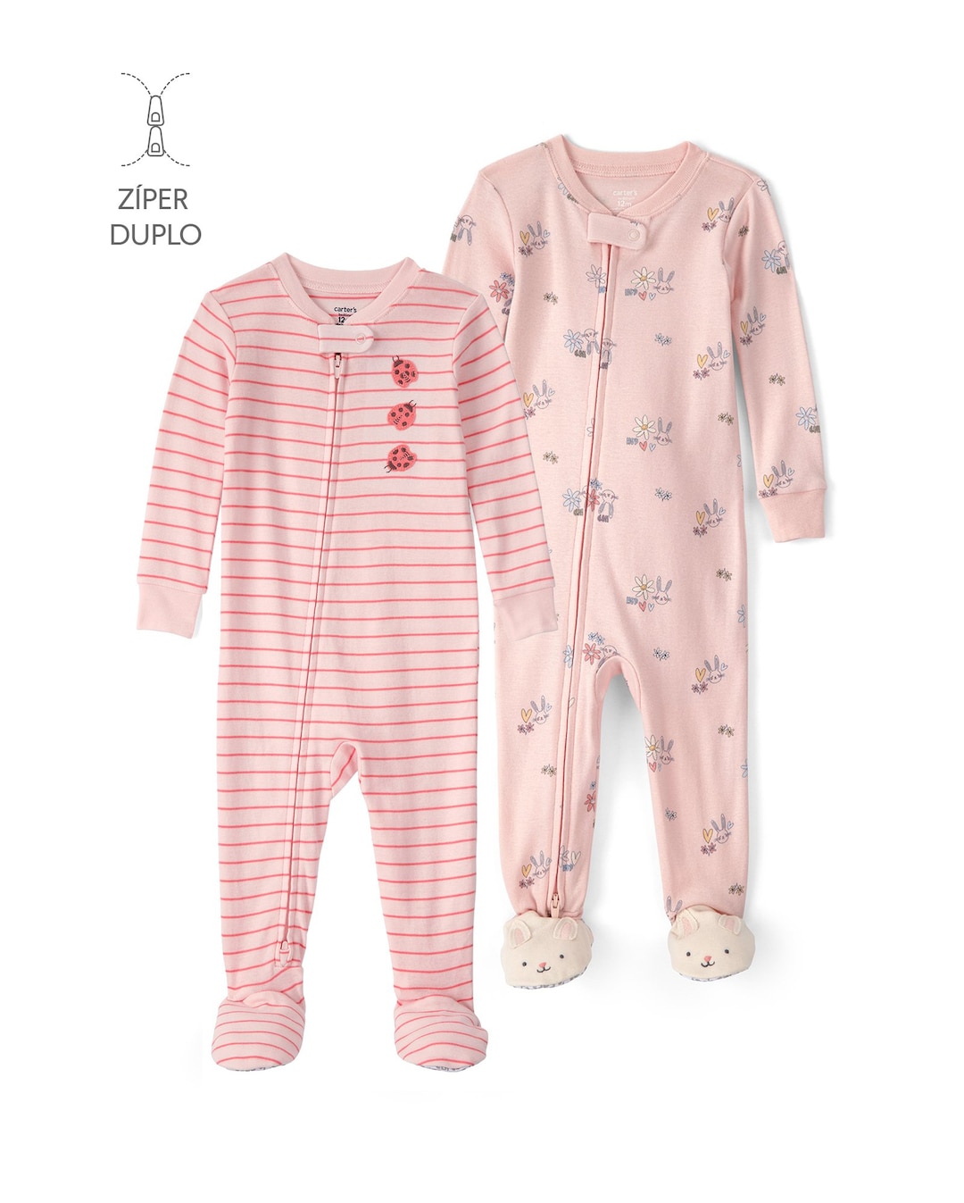 Kit macacão pijama infantil 2 peças com pezinho estampado - Multicor | Carter'sde R$269,98 porR$ 229,9915% OFF