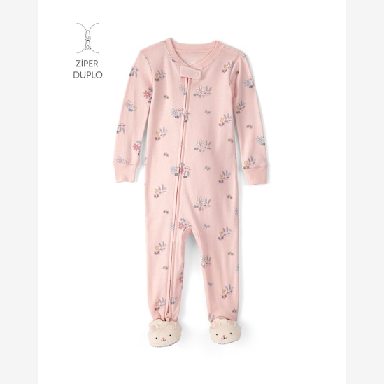 Kit macacão pijama infantil 2 peças com pezinho estampado - Multicor | Carter's